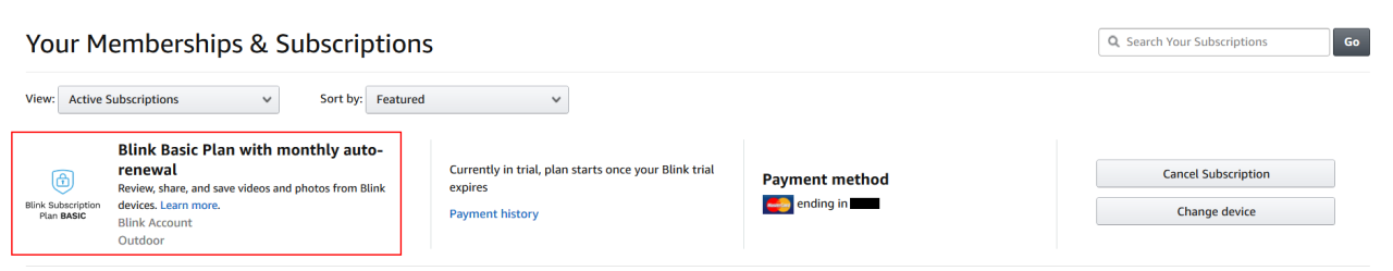 Purchase blink subscription