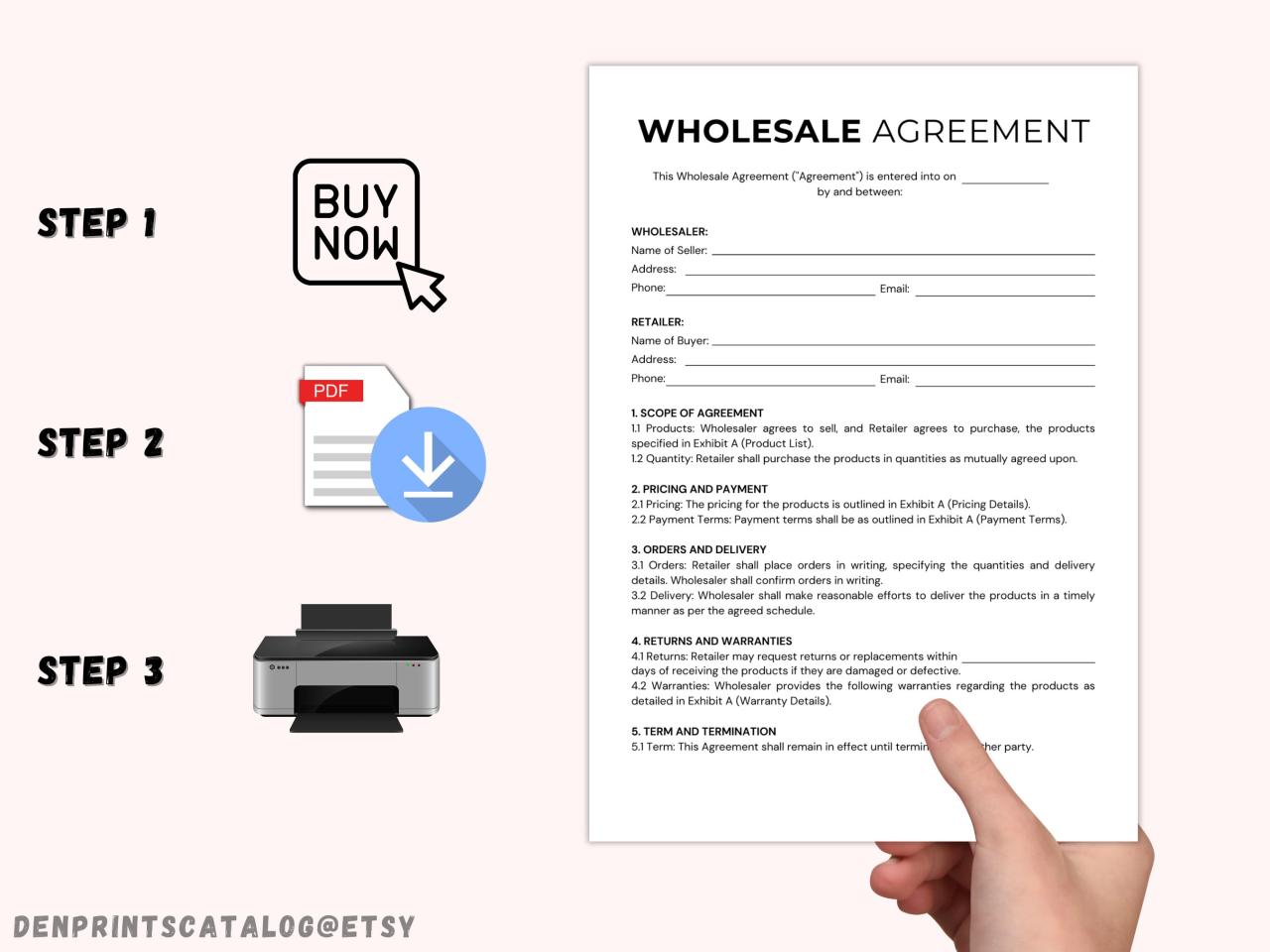 Wholesale Agreement Fillable PDF, Wholesale Contract Template ... Wholesale Agreement Fillable PDF, Wholesale Contract Template ...