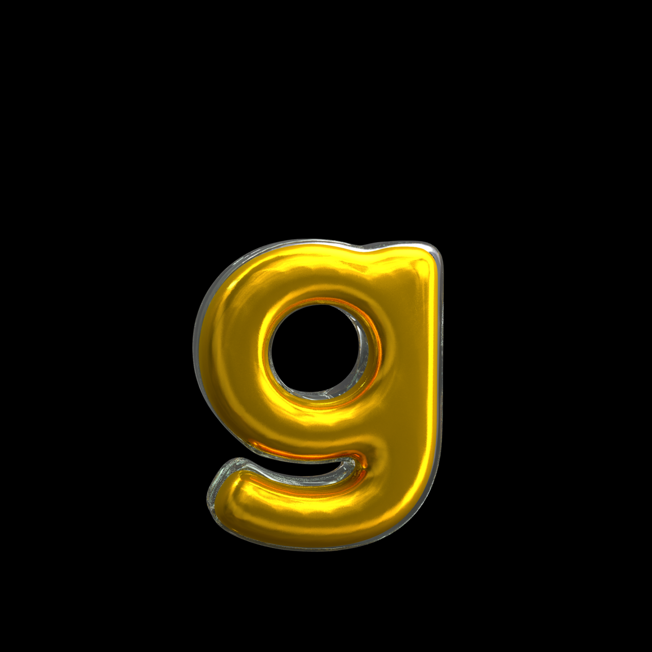 Mental Yellow Letter g 3D Render 11380476 PNG